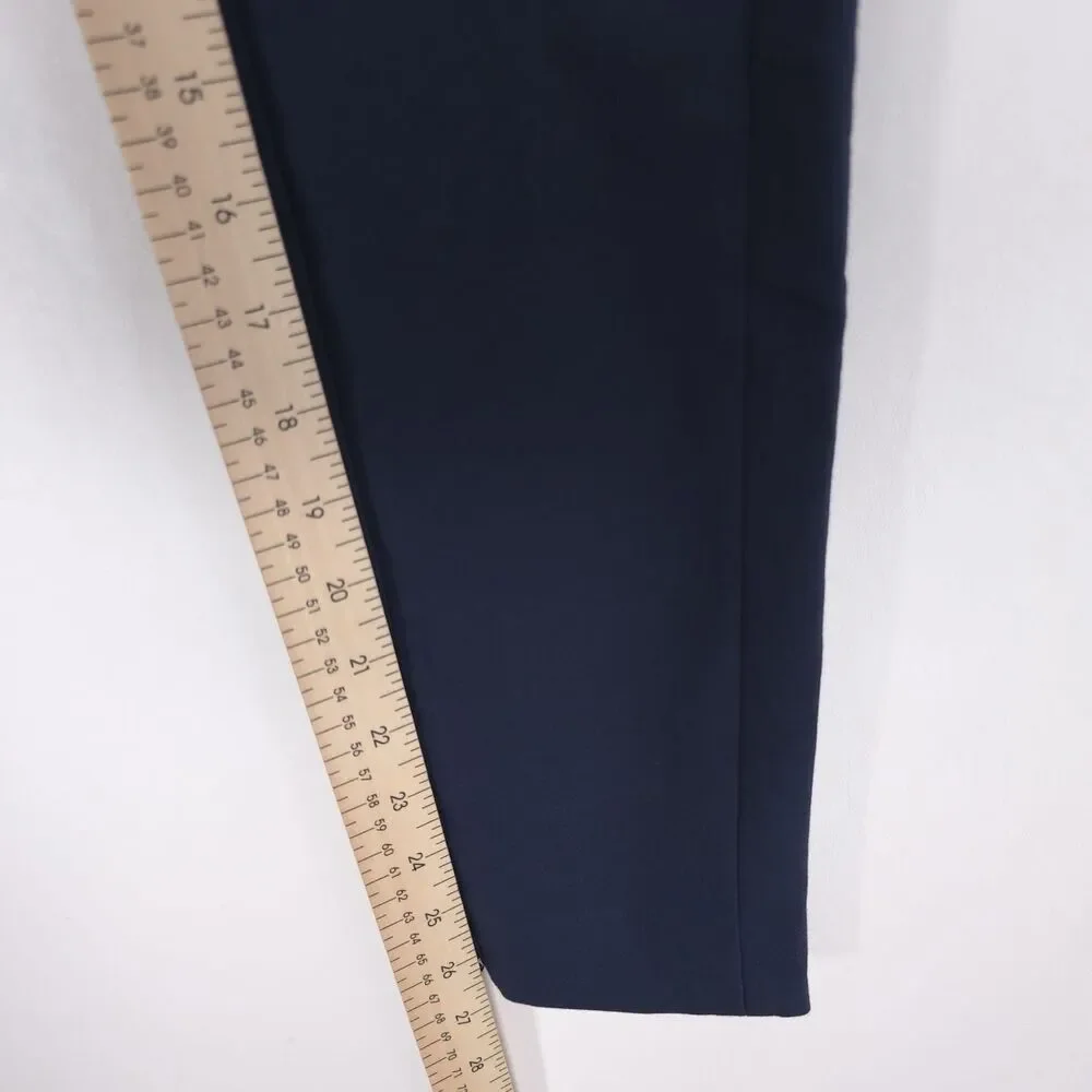 WHISTLES Women’s Pants Size 4 Stretch Cotton‎ Navy Trousers Ankle Zip